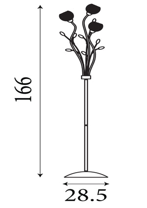 Searchlight Electric Bellis II 3Lt Floor Lamp - Chrome & Clear Glass 3573CC