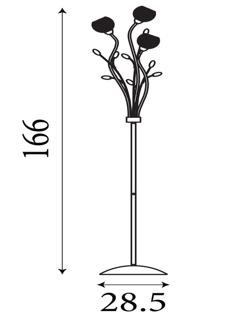 Searchlight Electric Bellis II 3Lt Floor Lamp - Chrome & Clear Glass 3573CC