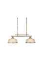 Bistro II 2Lt Pendant- Antique Brass & Holophane Style Glass
