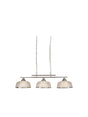 Bistro II 3Lt Pendant - Satin Silver & Holophane Style Glass