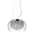 Curva 4Lt Pendant - Chrome Metal & Crystal Glass
