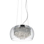 Curva 4Lt Pendant - Chrome Metal & Crystal Glass