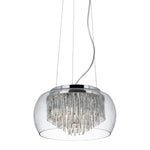 Searchlight Electric Curva 4Lt Pendant - Chrome Metal & Crystal Glass 3624-4CC