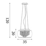 Searchlight Electric Curva 4Lt Pendant - Chrome Metal & Crystal Glass 3624-4CC