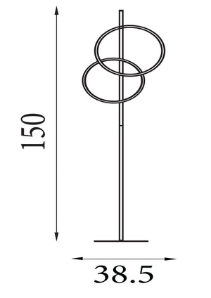 Searchlight Electric Curio Floor Lamp - Black Metal & Wood 36302-1BK