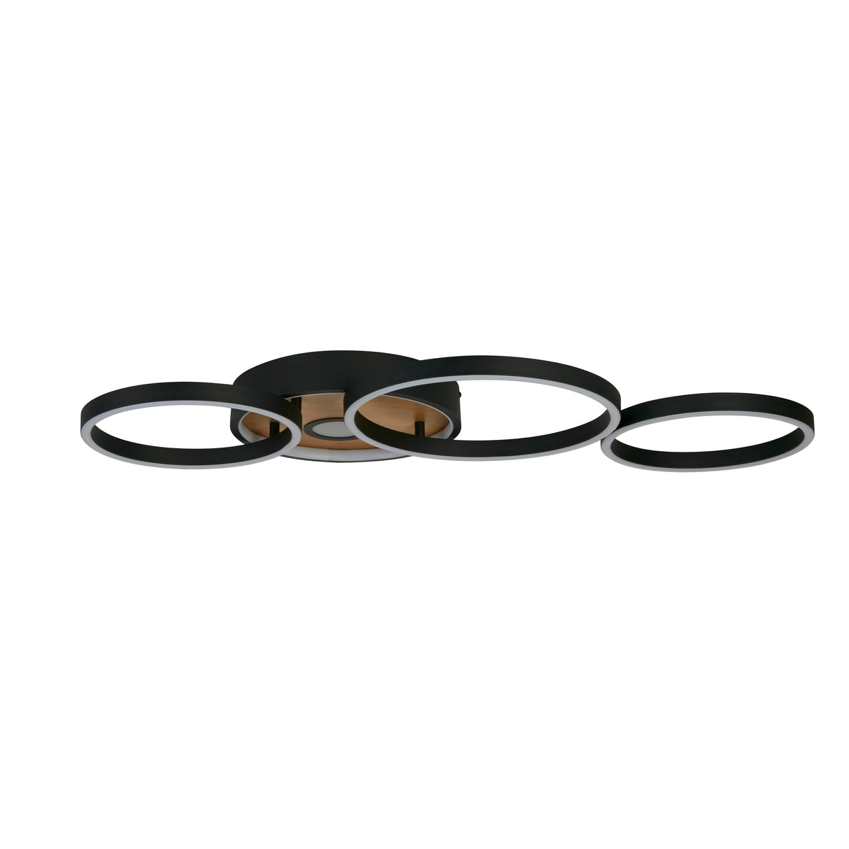 Searchlight Electric Curio Flush - Black Metal & Wood 36305-1BK