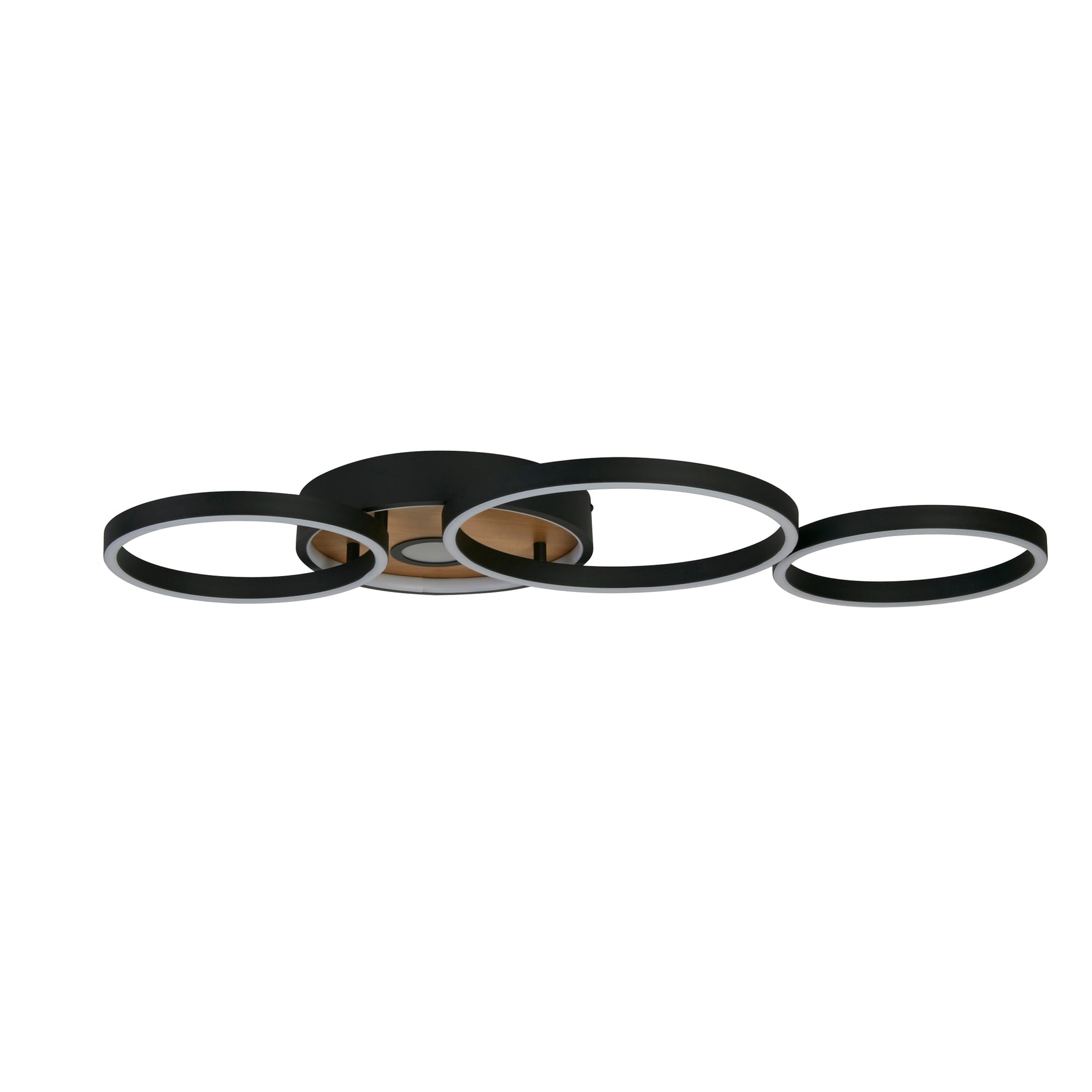 Searchlight Electric Curio Flush - Black Metal & Wood 36305-1BK