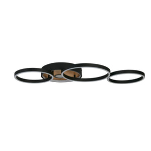 Searchlight Electric Curio Flush - Black Metal & Wood 36305-1BK