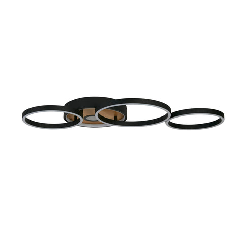 Searchlight Electric Curio Flush - Black Metal & Wood 36305-1BK