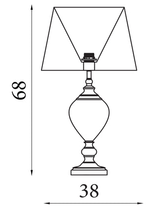 Searchlight Electric Greyson Table Lamp - Chrome, Amber Glass & Brown Shade 3721AM