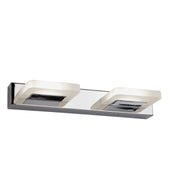 Luna 2Lt LED Wall Light - Chrome & Frosted Glass