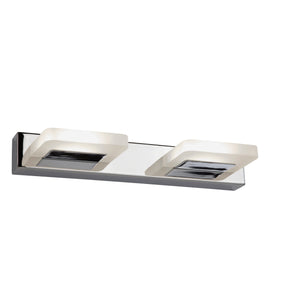 Luna 2Lt LED Wall Light - Chrome & Frosted Glass