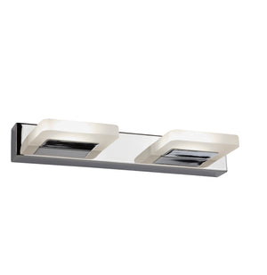 Luna 2Lt LED Wall Light - Chrome & Frosted Glass