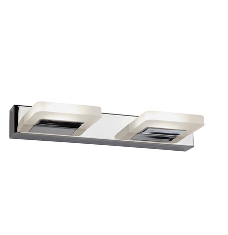 Luna 2Lt LED Wall Light - Chrome & Frosted Glass