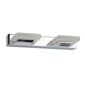 Searchlight Electric Luna 2Lt LED Wall Light - Chrome & Frosted Glass 3752-2CC