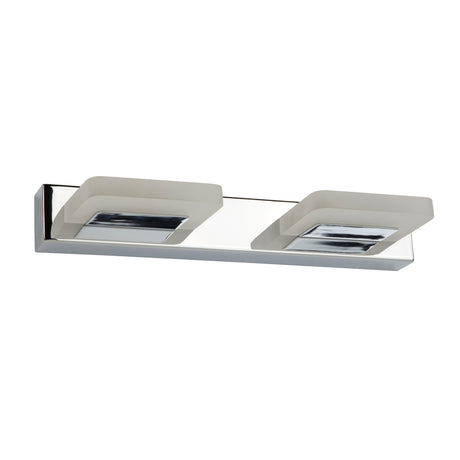 Searchlight Electric Luna 2Lt LED Wall Light - Chrome & Frosted Glass 3752-2CC