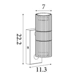 Searchlight Electric Detroit 2Lt Up/Down Outdoor Wall Light with PIR, Black Metal 37739BK-PIR