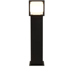 Athens Outdoor Post - Black Metal & Opal Glass