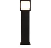 Athens Outdoor Post - Black Metal & Opal Glass