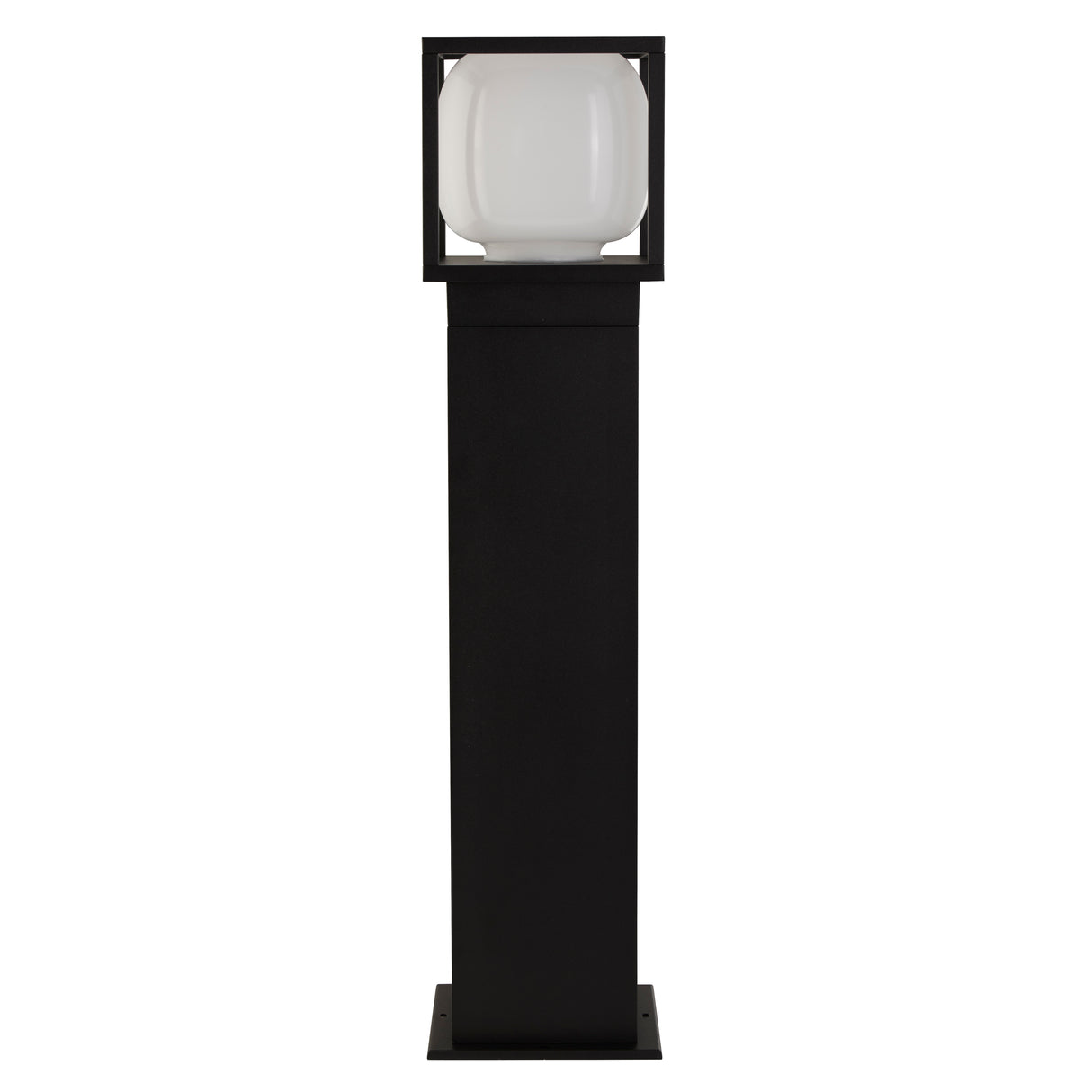 Searchlight Electric Athens Outdoor Post - Black Metal & Opal Glass 38141-650