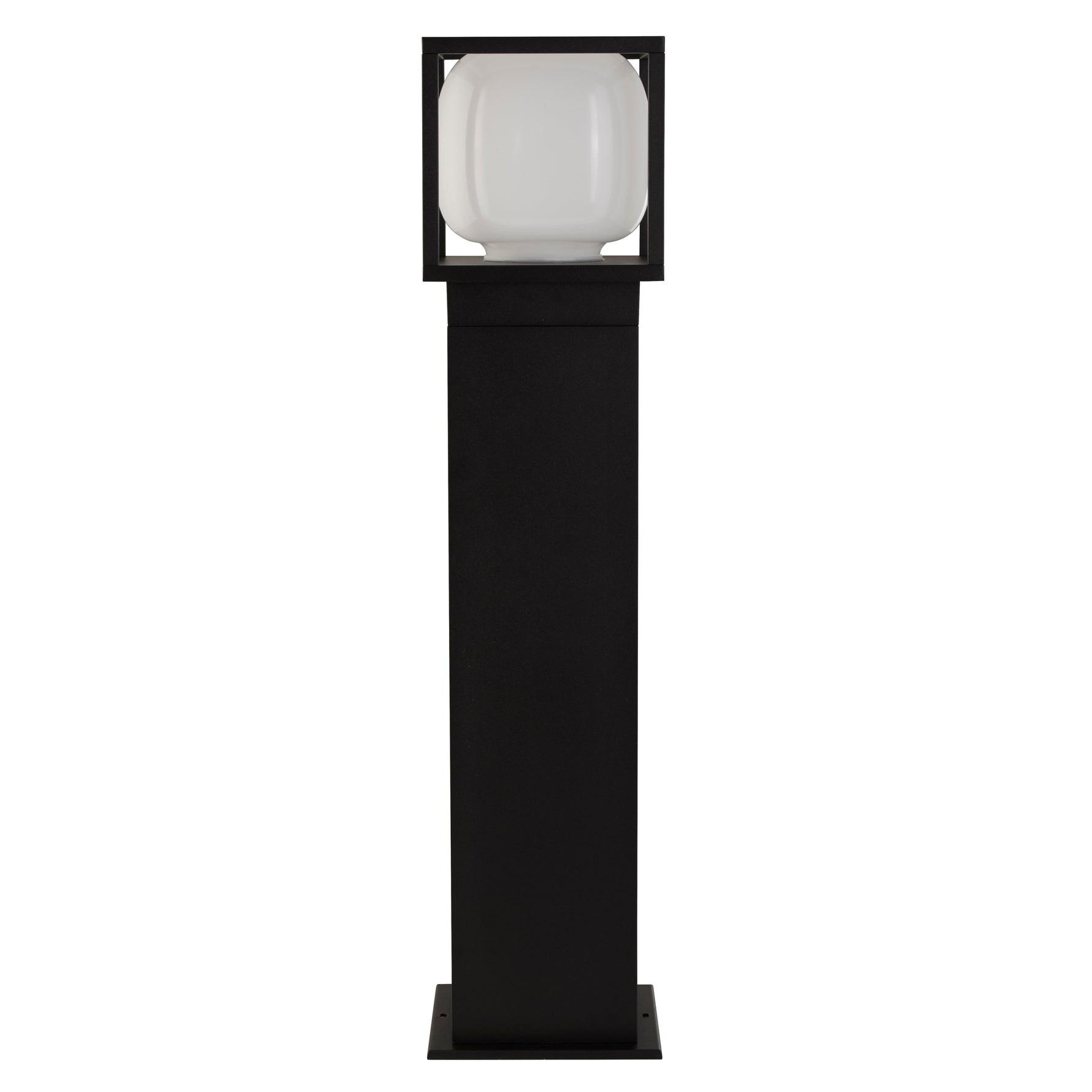 Searchlight Electric Athens Outdoor Post - Black Metal & Opal Glass 38141-650