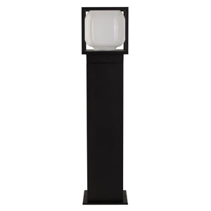 Searchlight Electric Athens Outdoor Post - Black Metal & Opal Glass 38141-650