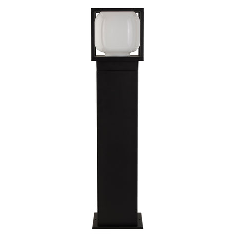 Searchlight Electric Athens Outdoor Post - Black Metal & Opal Glass 38141-650