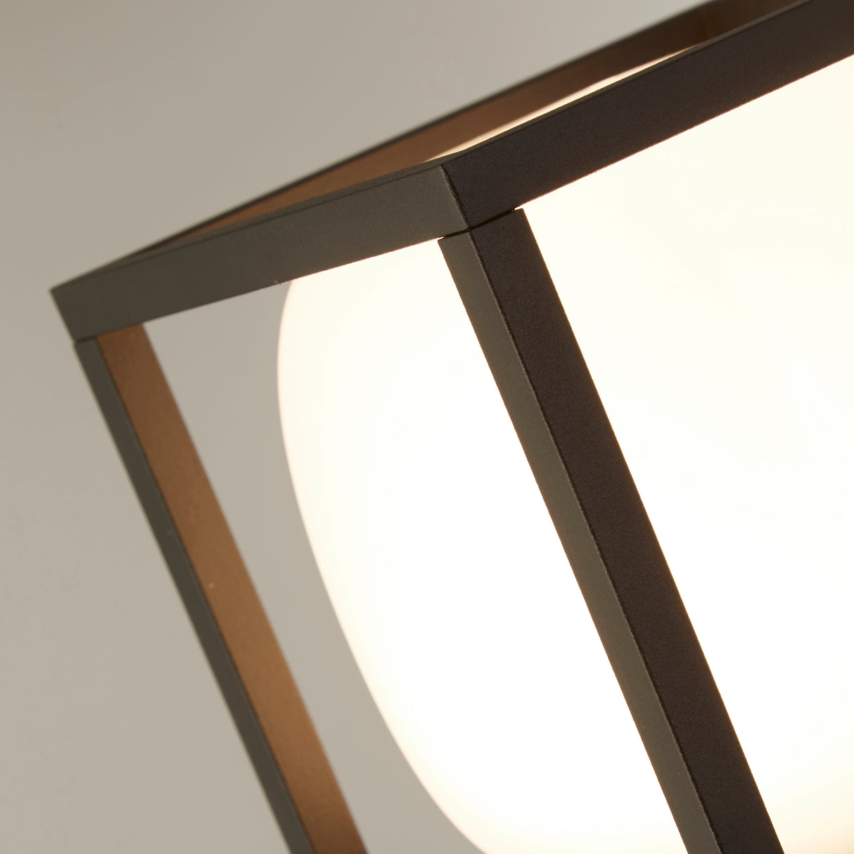 Searchlight Electric Athens Outdoor Post - Black Metal & Opal Glass 38141-650