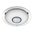 Portland LED Bathroom Flush, Chrome Metal, Glass & Crystal I