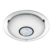 Portland LED Bathroom Flush, Chrome Metal, Glass & Crystal I