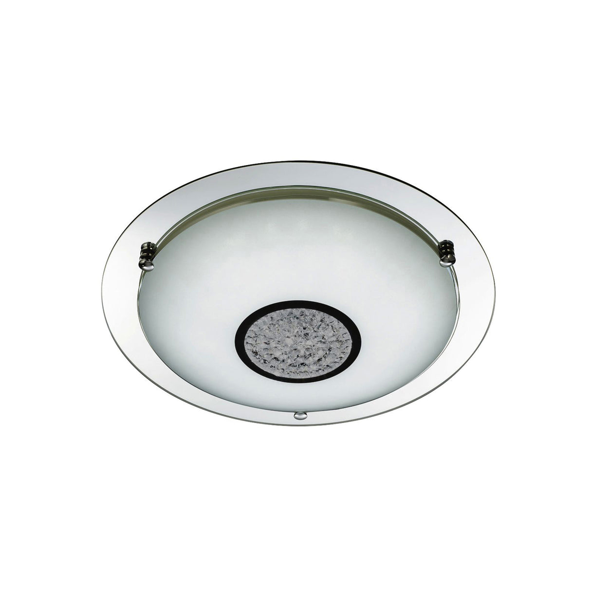 Searchlight Electric Portland LED Bathroom Flush, Chrome Metal, Glass & Crystal I 3883-31