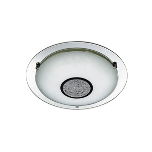 Searchlight Electric Portland LED Bathroom Flush, Chrome Metal, Glass & Crystal I 3883-31