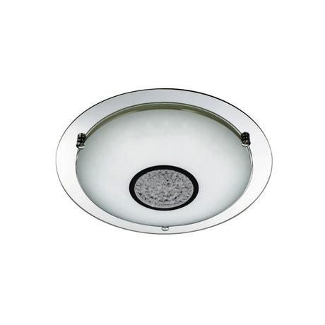 Searchlight Electric Portland LED Bathroom Flush, Chrome Metal, Glass & Crystal I 3883-31