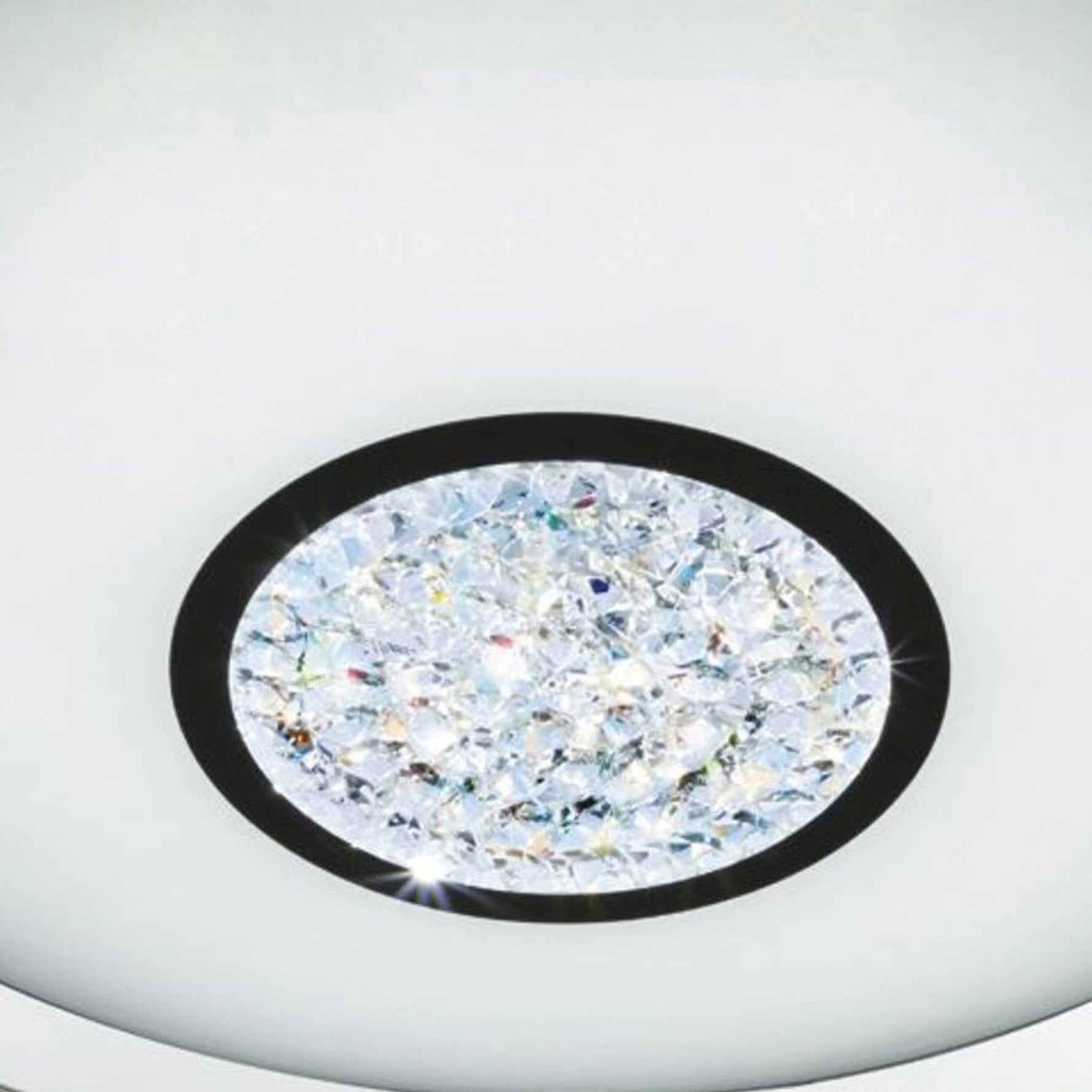Searchlight Electric Portland LED Bathroom Flush, Chrome Metal, Glass & Crystal I 3883-31