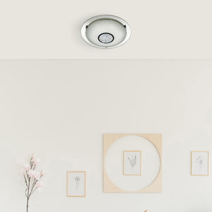 Searchlight Electric Portland LED Bathroom Flush, Chrome Metal, Glass & Crystal I 3883-31