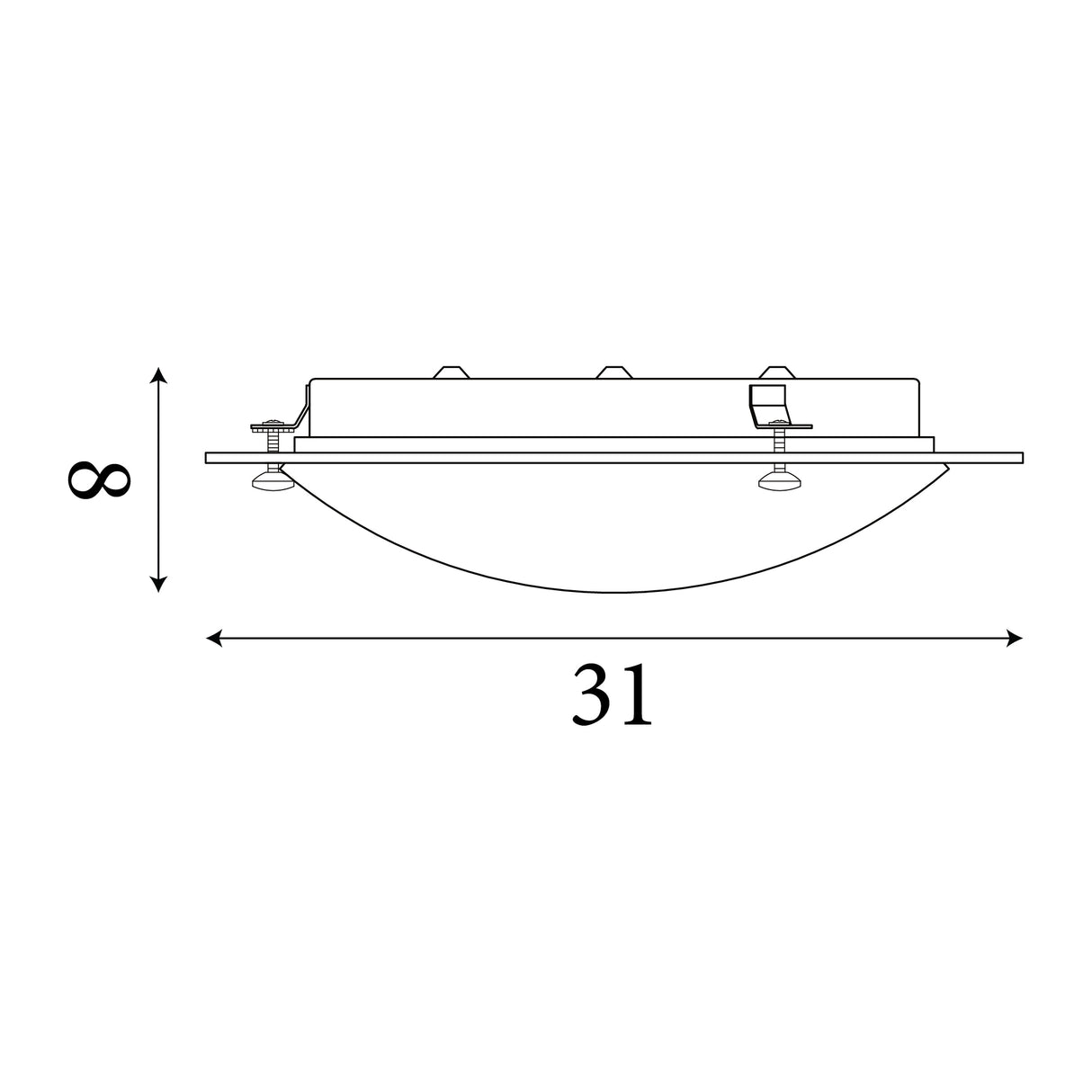 Searchlight Electric Portland LED Bathroom Flush, Chrome Metal, Glass & Crystal I 3883-31