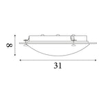 Searchlight Electric Portland LED Bathroom Flush, Chrome Metal, Glass & Crystal I 3883-31