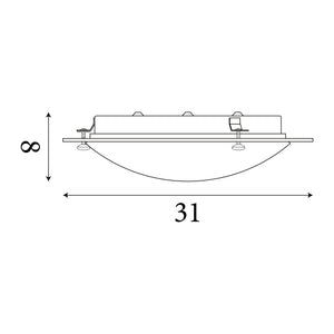 Searchlight Electric Portland LED Bathroom Flush, Chrome Metal, Glass & Crystal I 3883-31