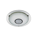 Searchlight Electric Portland LED Flush - Chrome, Mirror, White Glass Shade, IP44 3883-41