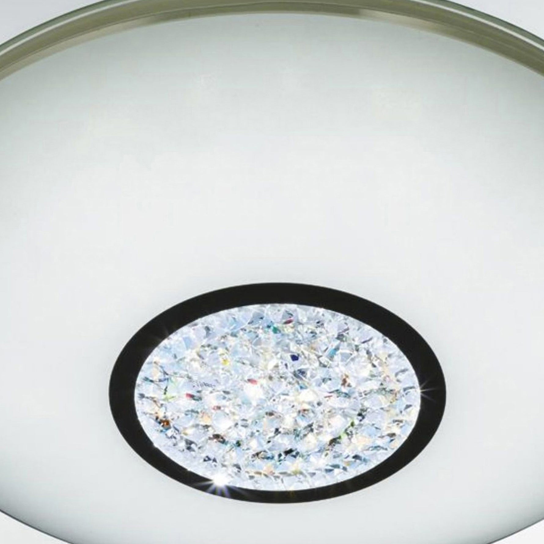 Searchlight Electric Portland LED Flush - Chrome, Mirror, White Glass Shade, IP44 3883-41