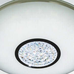 Searchlight Electric Portland LED Flush - Chrome, Mirror, White Glass Shade, IP44 3883-41