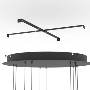 Eglo EU Hortunas LED Five Light Cluster Pendant Black Steel with Rounded Fumed Glass Shades