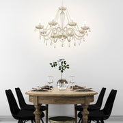 Eglo EU Basilano Cognac Glass Crystal Pendant Light, (D) 82cm