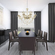 Eglo EU Basilano Chrome & Cognac Glass Crystal Pendant Light, (D) 100cm