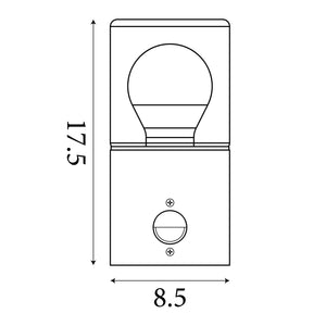 Searchlight Electric Colorado LED Outdoor Wall Light, Aluminium and Polycarbonate 39220BK-PIR
