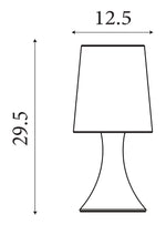 Searchlight Electric Touch Table Lamp - Satin Silver Metal & White Fabric Shade 3922SS