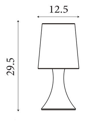 Searchlight Electric Touch Table Lamp - Satin Silver Metal & White Fabric Shade 3922SS