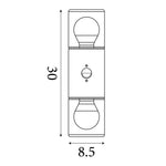 Searchlight Electric Colorado LED Outdoor Up/Down Wall Light, Aluminium & PC 39230BK-PIR