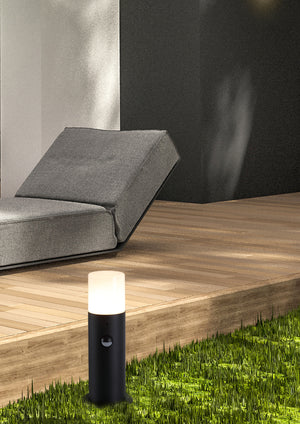 Searchlight Electric Colorado LED Outdoor Bollard, Aluminium and Polycarbonate 39240BK-300PIR