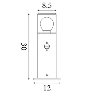 Searchlight Electric Colorado LED Outdoor Bollard, Aluminium and Polycarbonate 39240BK-300PIR